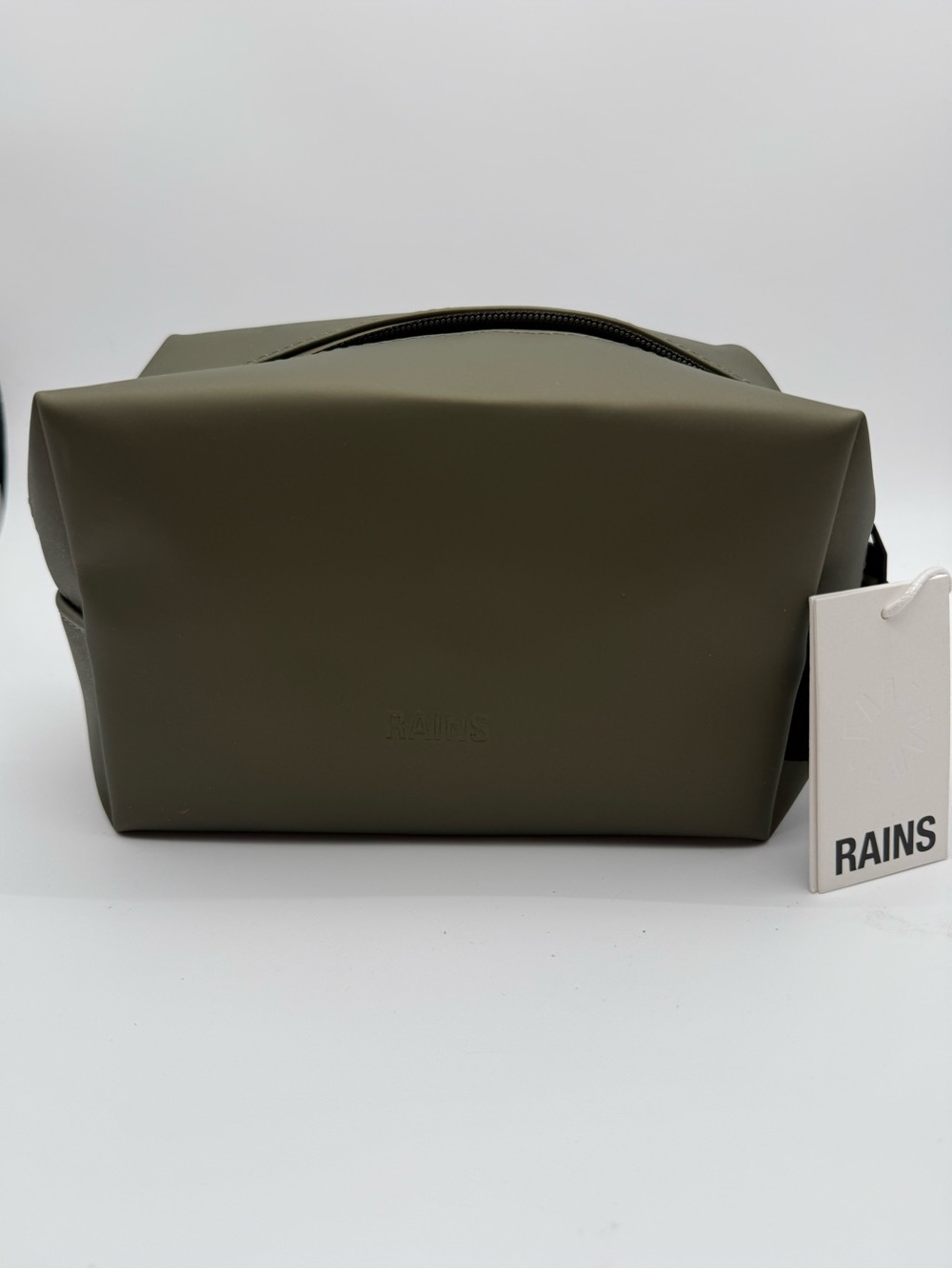 Rains Olive Green Men's Toiletry Bag Travel Dopp Kit
